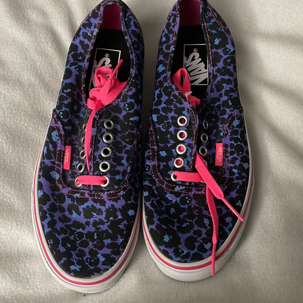 Blue/ Purple Leopard Vans New no Box